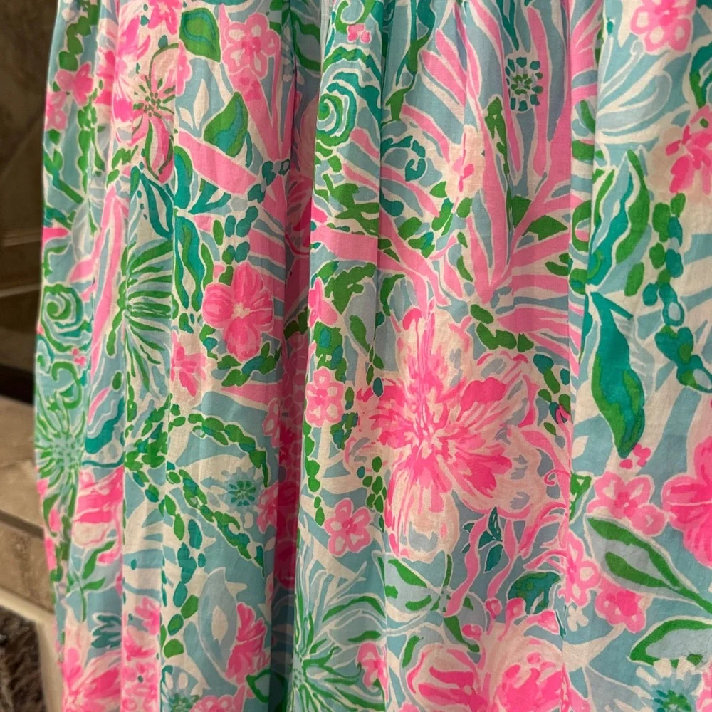 NWT Lilly Pulitzer Hadly Smocked Cotton Floral Maxi Dress - Picture 7 of 9